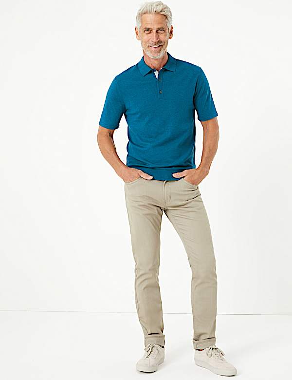 Cotton Rich Short Sleeve Knitted Polo - PT