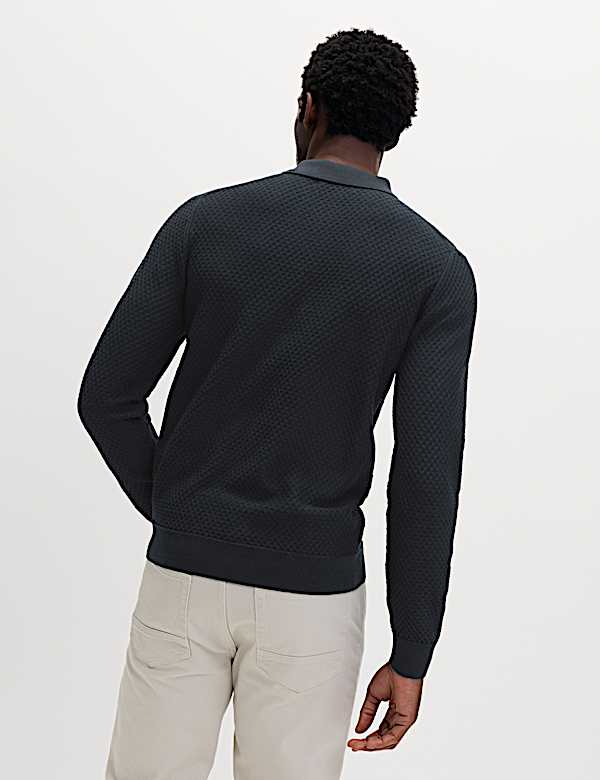 Cotton Modal Textured Polo Shirt - US