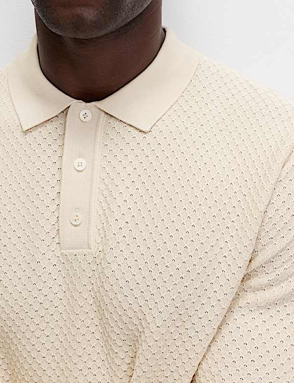 Cotton Modal Textured Polo Shirt - KG