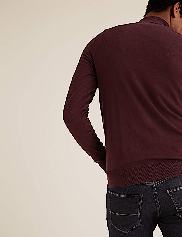 Cotton Rich Half Zip Jumper