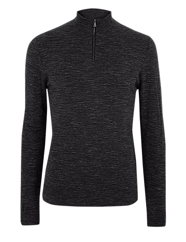 Cotton Rich Half Zip Jumper