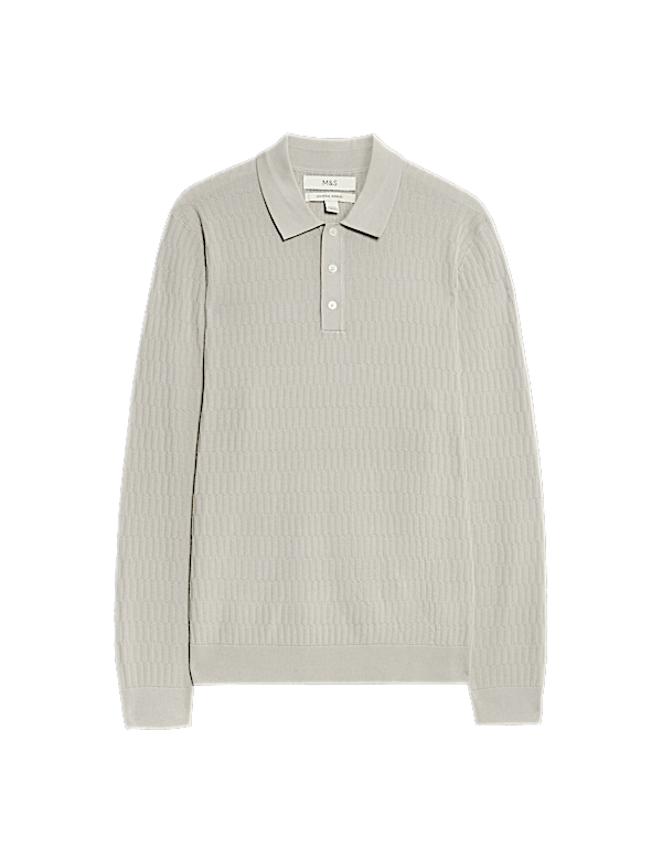Cotton Modal Geometric Knitted Polo