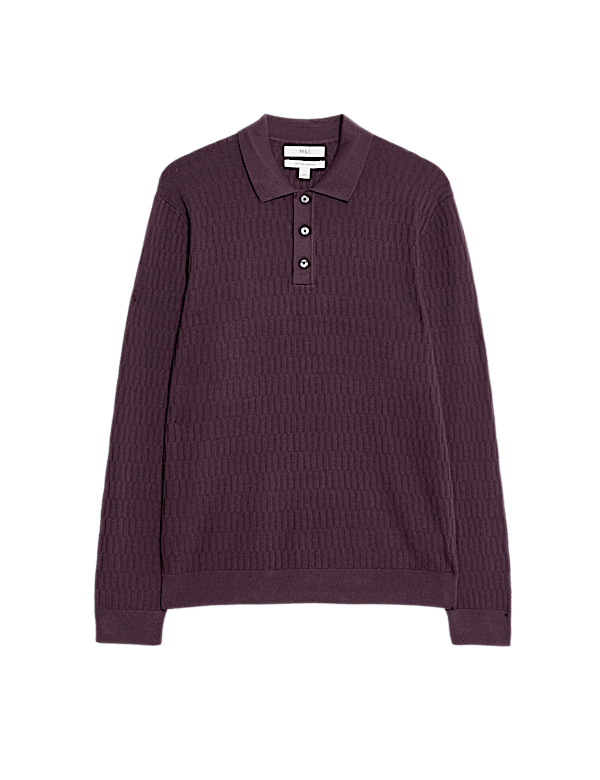Cotton Modal Geometric Knitted Polo