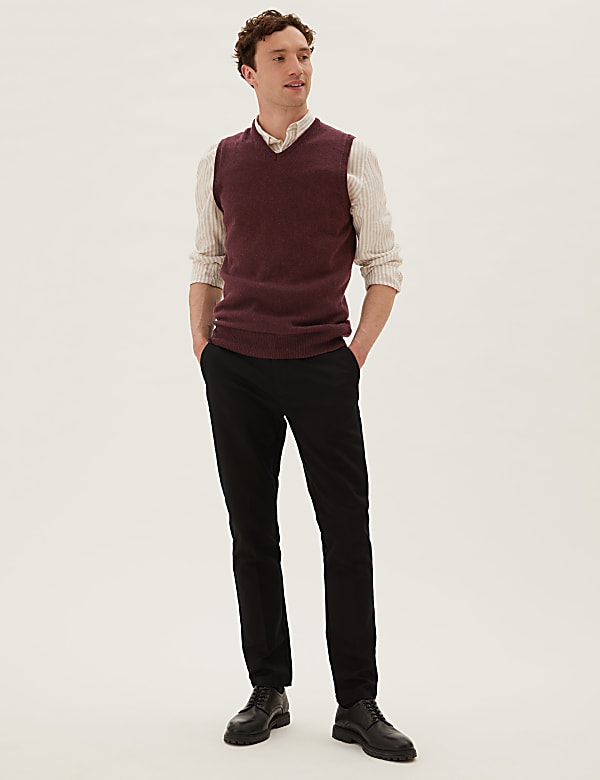 Pure Lambswool Sleeveless V-Neck Jumper