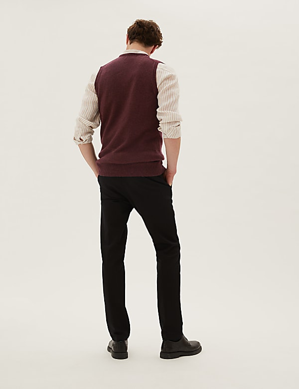 Pure Lambswool Sleeveless V-Neck Jumper