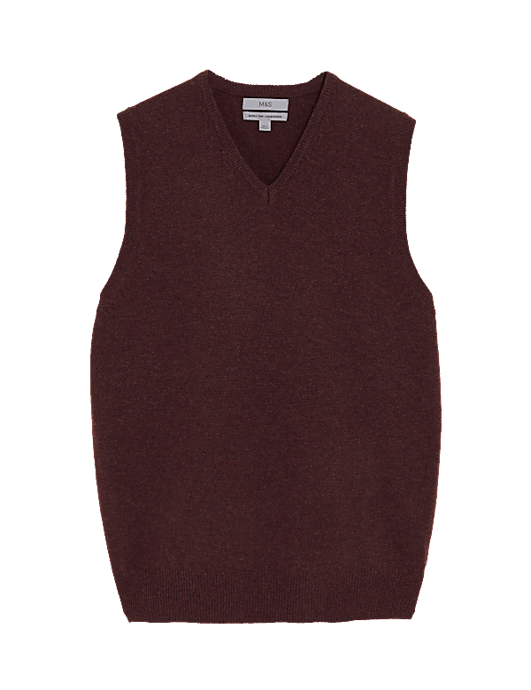 Pure Lambswool Sleeveless V-Neck Jumper
