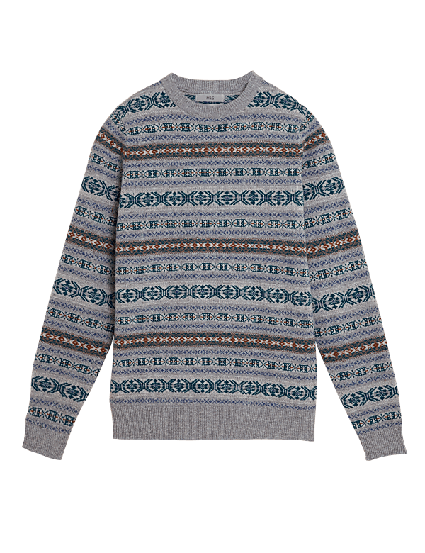 Pure Extra Fine Lambswool Fair Isle Jumper
