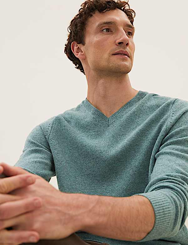 Pure Extra Fine Lambswool V-Neck Jumper