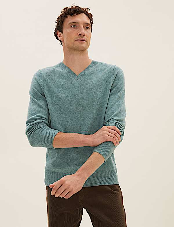 Pure Extra Fine Lambswool V-Neck Jumper