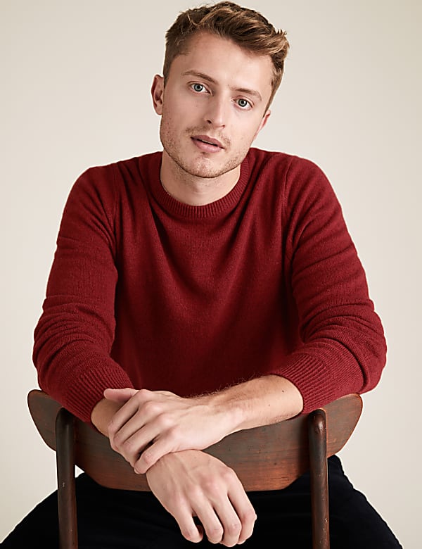 Pure Extra Fine Lambswool Crew Neck Jumper - ID