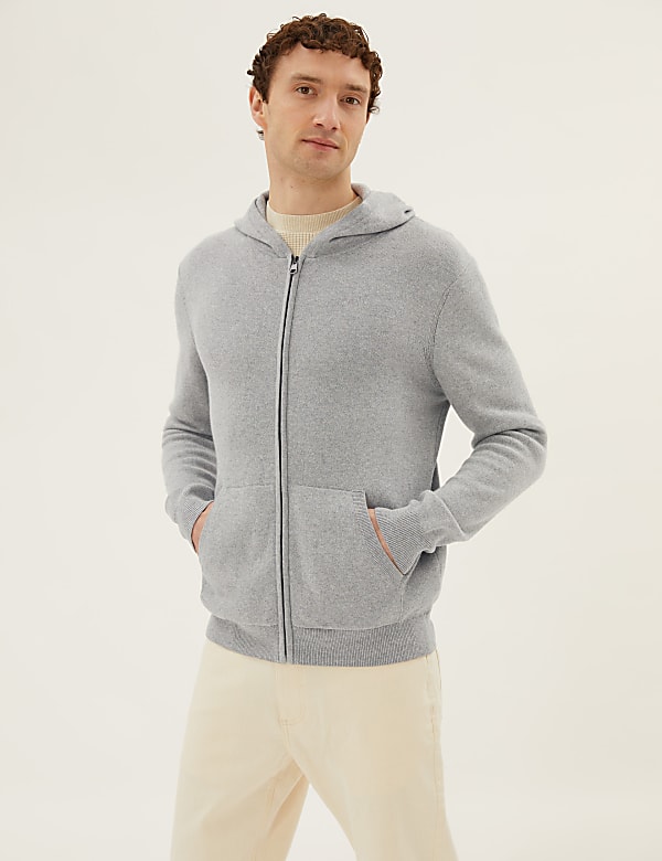 Sudadera con capucha de punto de algodon con cashmere BLACK Sudaderas con capucha M S ES