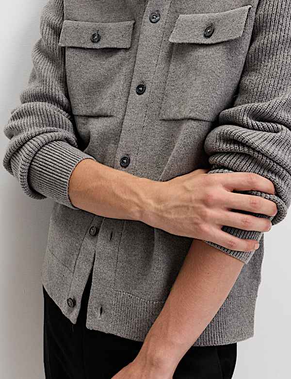 Air-Yarn Button Through Knitted Jacket - GR