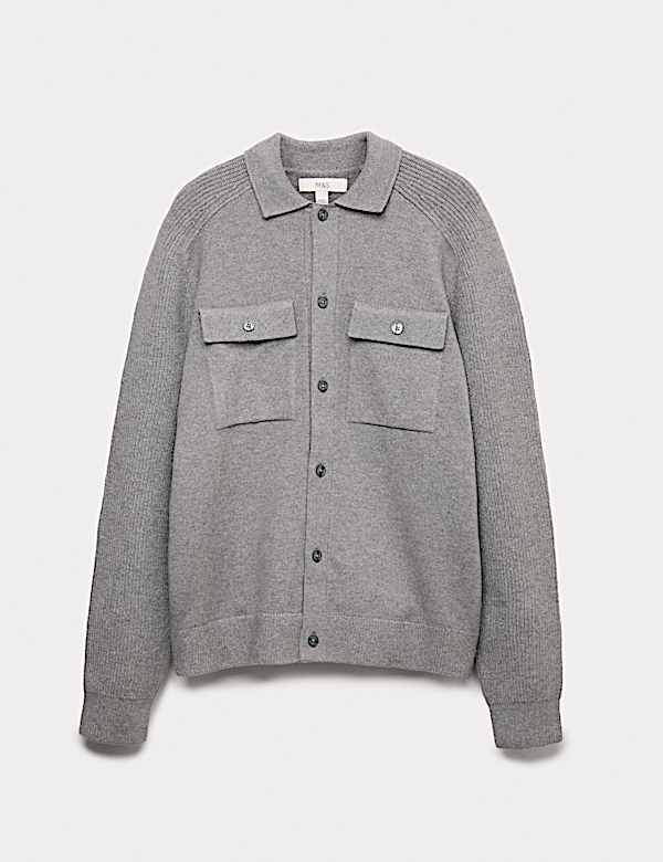 Air-Yarn Button Through Knitted Jacket - GR