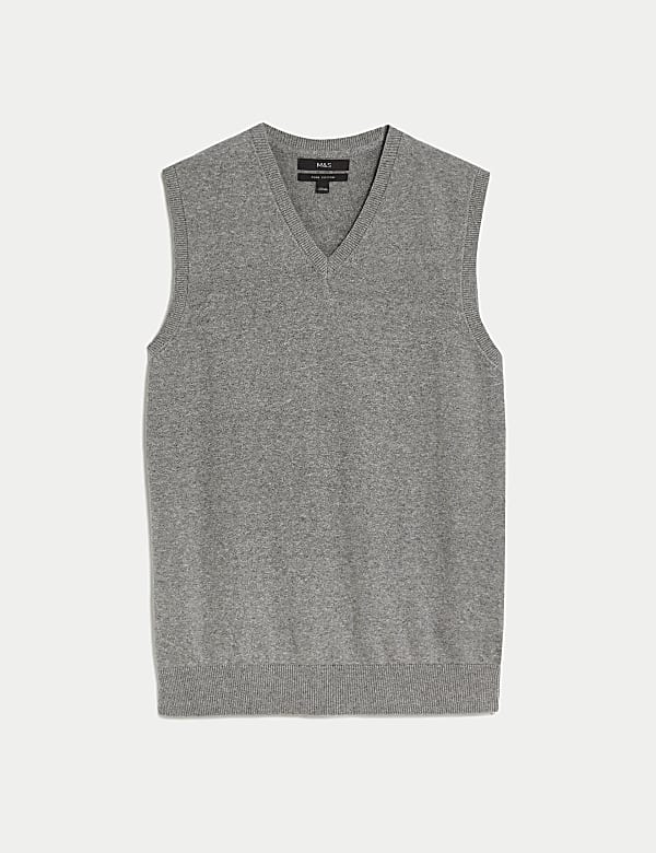 Pure Cotton Sleeveless Jumper NAVY Jumpers M S DE