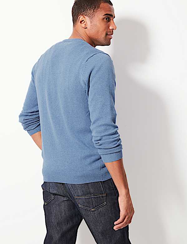 Pure Cotton V-Neck Jumper