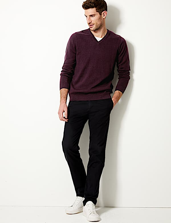 Pure Cotton V-Neck Jumper