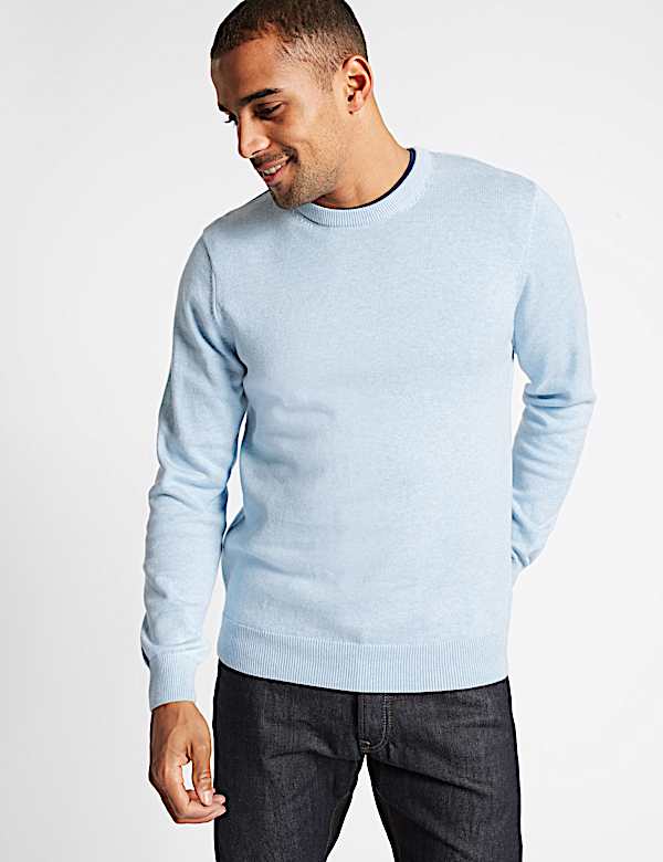 Pure Cotton Crew Neck Jumper