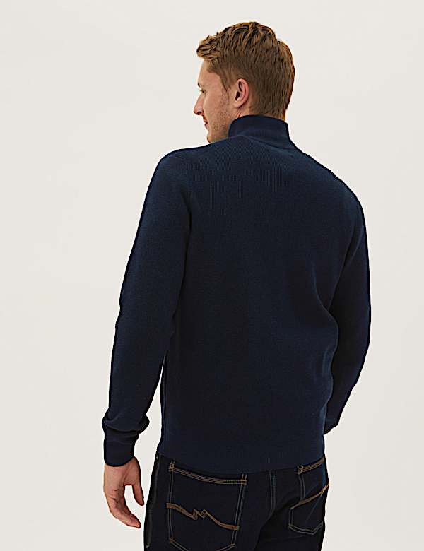 Cotton Blend Textured Jumper