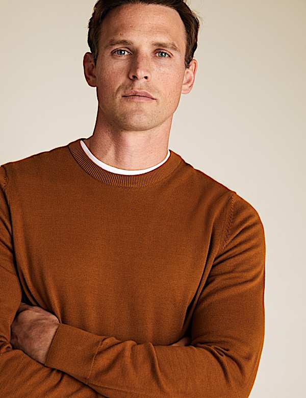 Pure Cotton Crew Neck Jumper