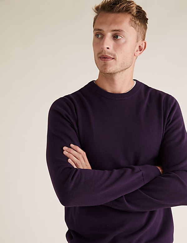 Pure Cotton Crew Neck Jumper