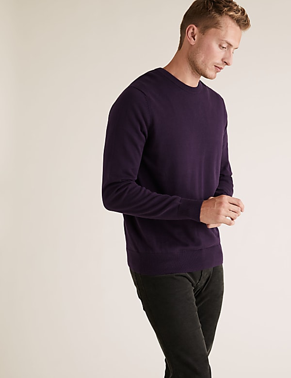 Pure Cotton Crew Neck Jumper