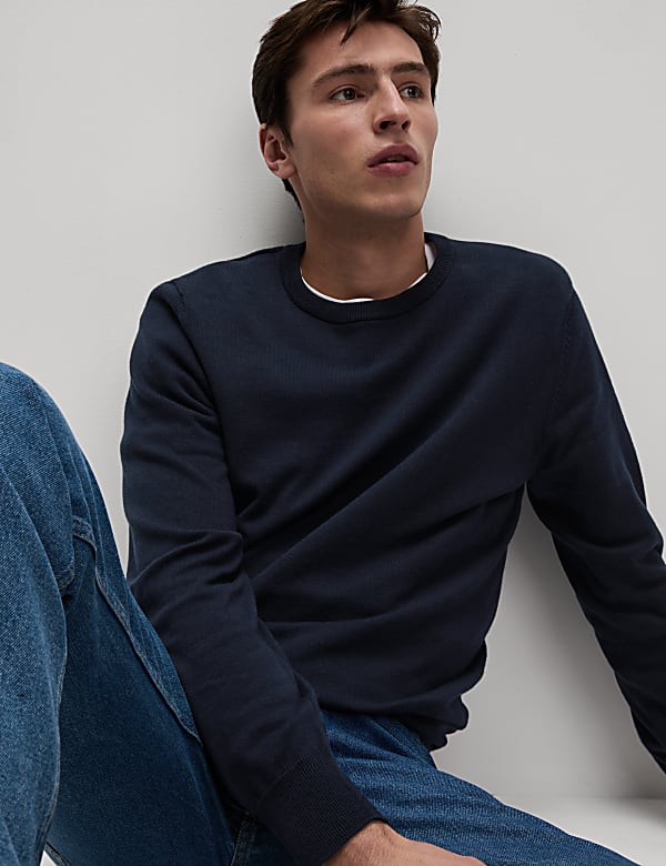 Pure Cotton Crew Neck Jumper - ES