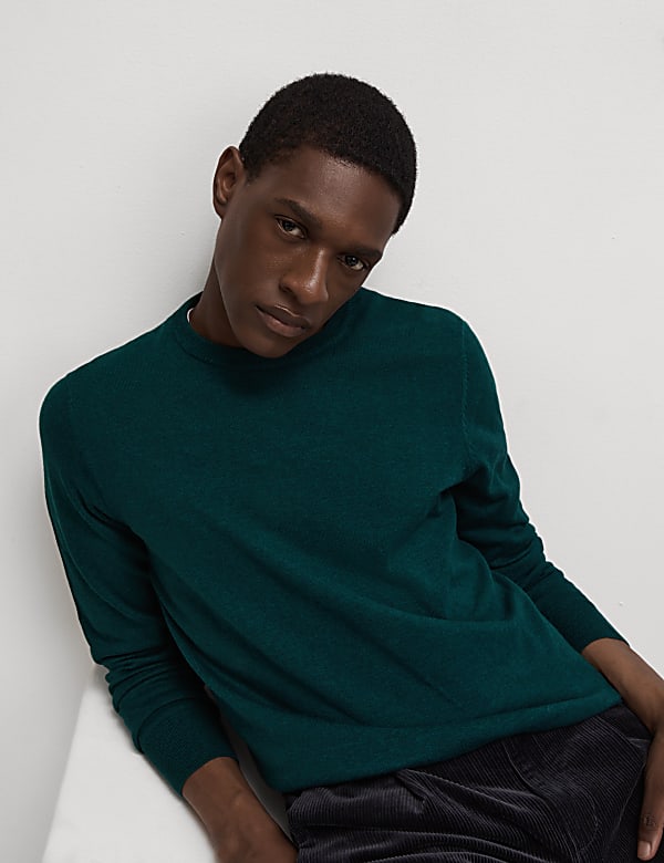 Pure Cotton Crew Neck Jumper - NO