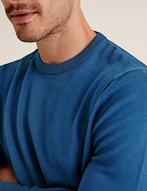 Pure Cotton Crew Neck Jumper