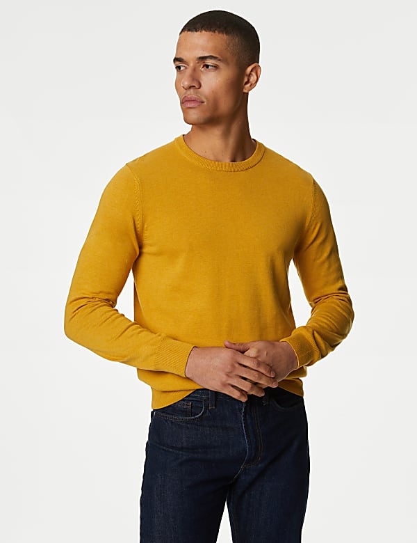 Pure Cotton Crew Neck Jumper