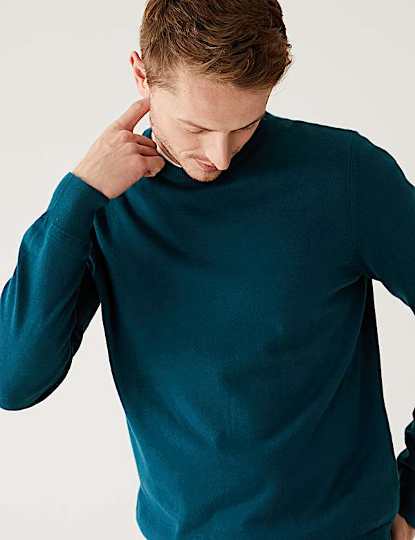 Pure Cotton Crew Neck Jumper