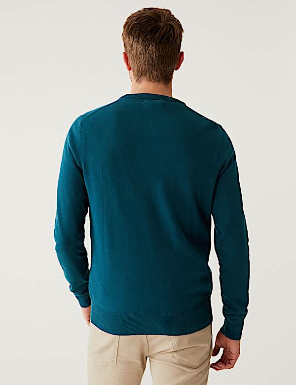 Pure Cotton Crew Neck Jumper