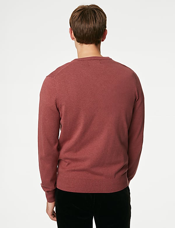 Pure Cotton V-Neck Jumper