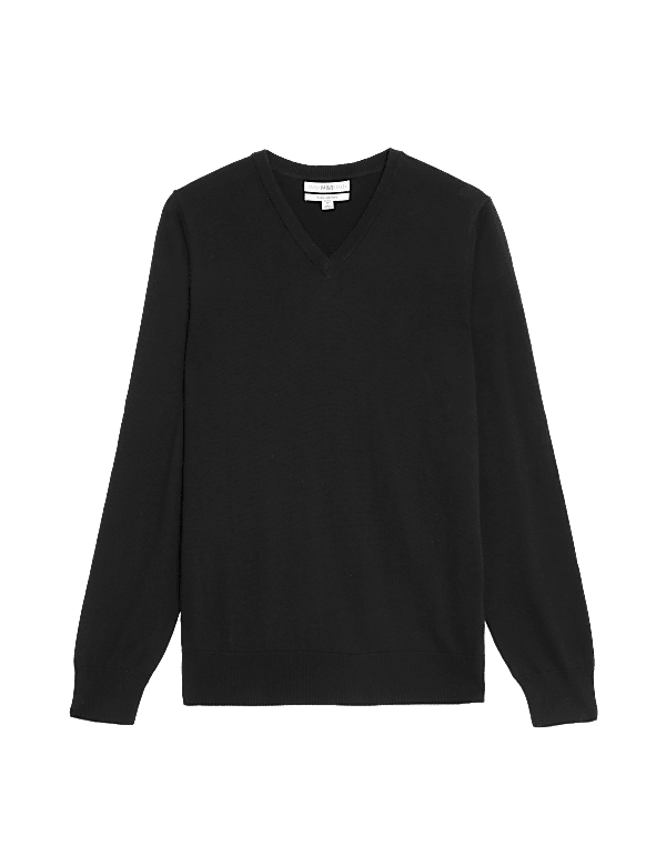 Pure Cotton V-Neck Jumper