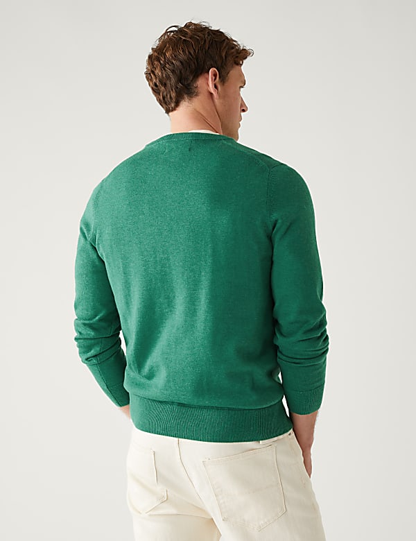 Pure Cotton V-Neck Jumper