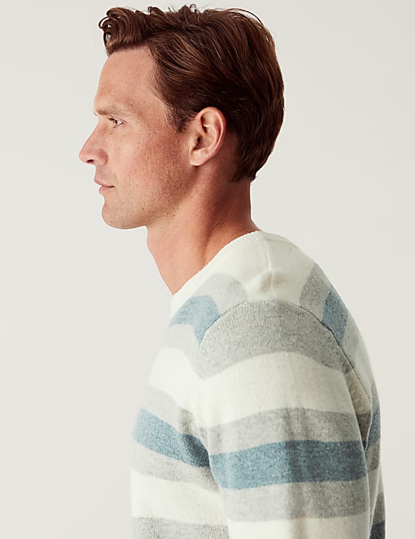 Pure Extra Fine Lambswool Striped Jumper
