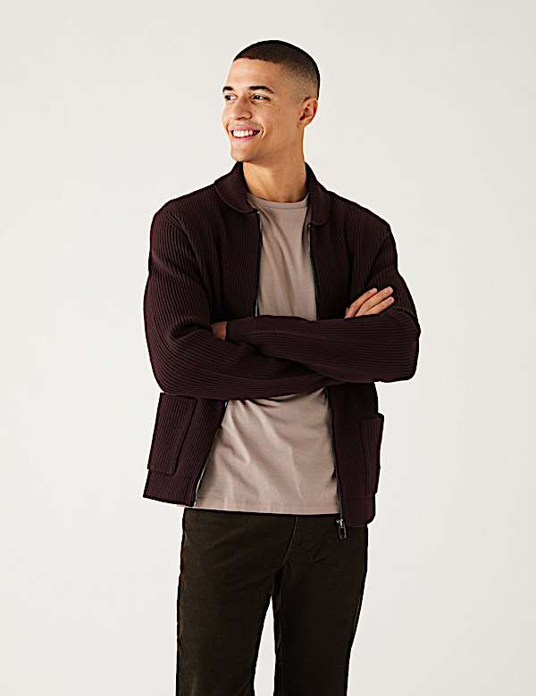 Cotton Blend Knitted Jacket