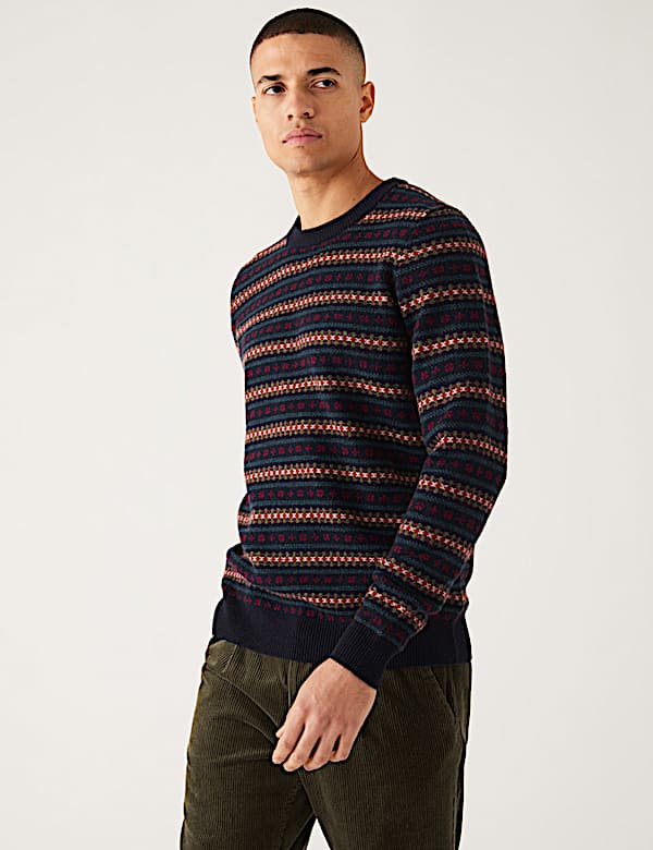 Pure Extra Fine Lambswool Fair Isle Jumper