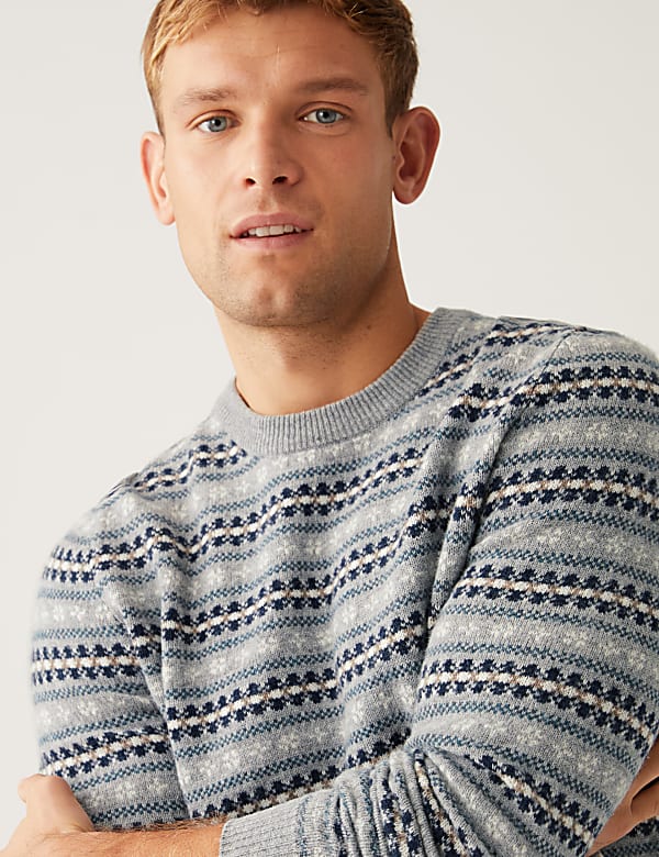 Pure Extra Fine Lambswool Fair Isle Jumper