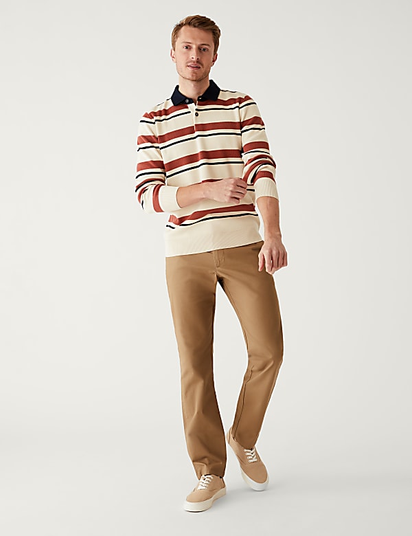 Pure Cotton Striped Knitted Rugby Shirt
