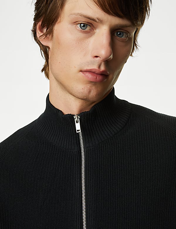 Funnel neck cotton sweater outlet