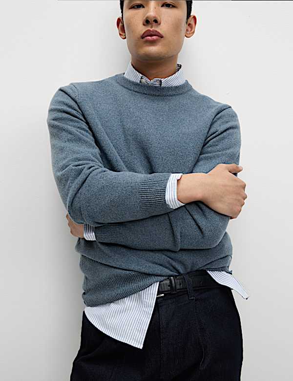 Pure Extra Fine Lambswool Crew Neck Jumper - AU