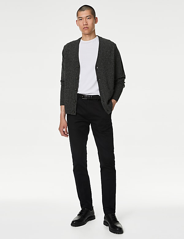 Extra Fine Lambswool Rich V-Neck Cardigan