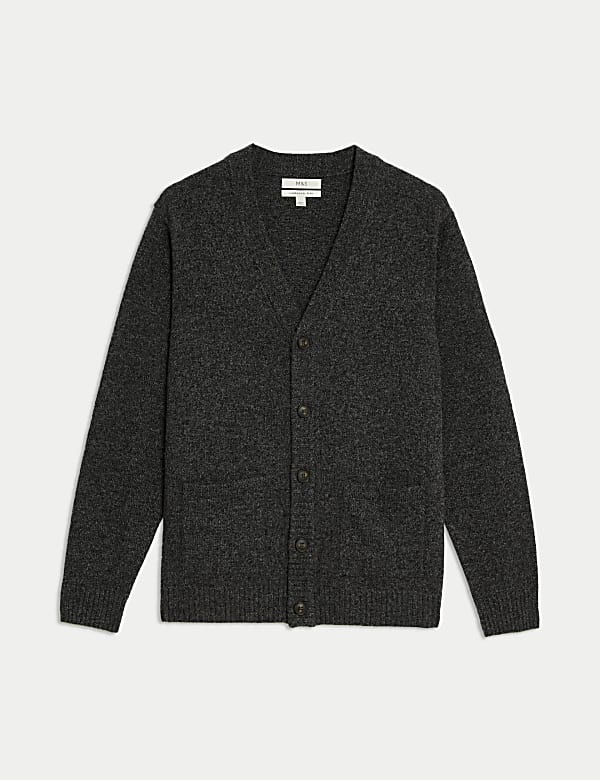Extra Fine Lambswool Rich V-Neck Cardigan - BG