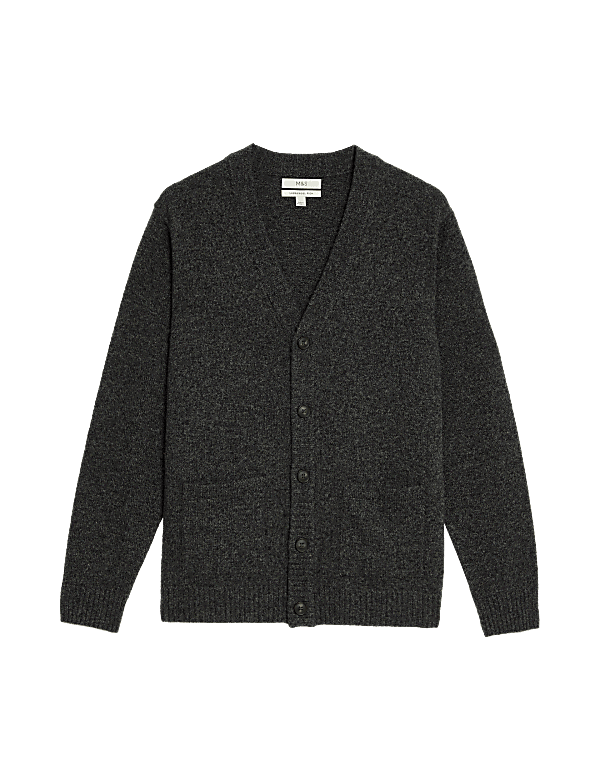 Extra Fine Lambswool Rich V-Neck Cardigan