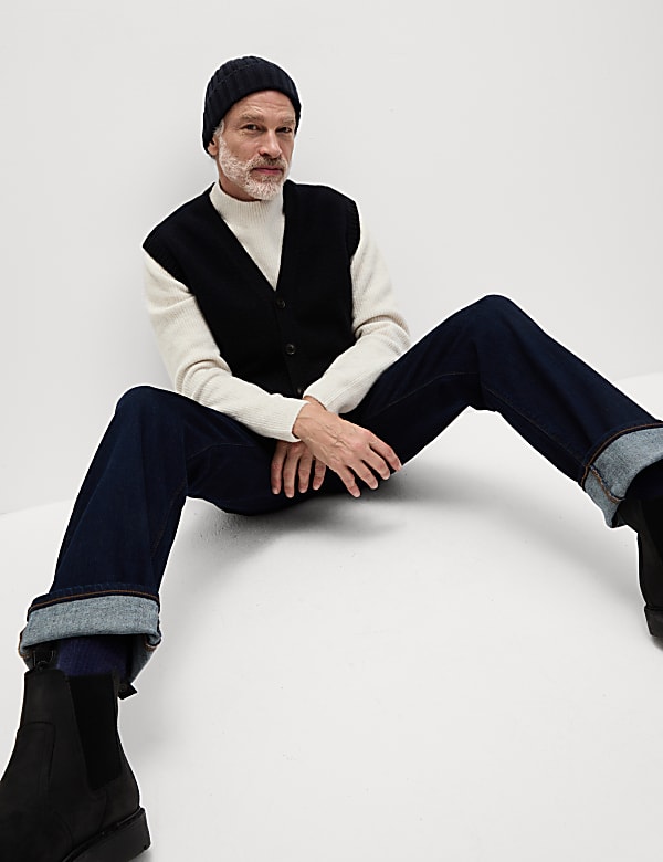 Gilet de costume tricoté en laine d'agneau - CA