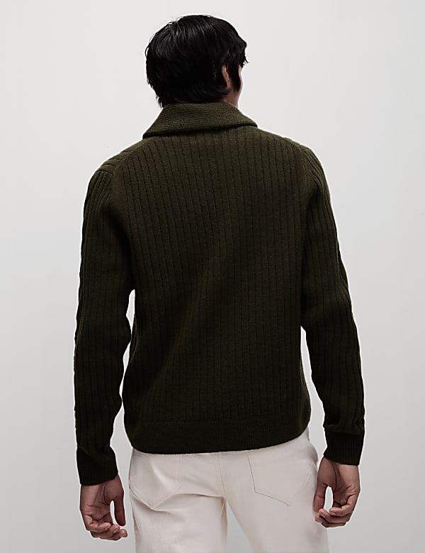 Cable Shawl Collar Cardigan