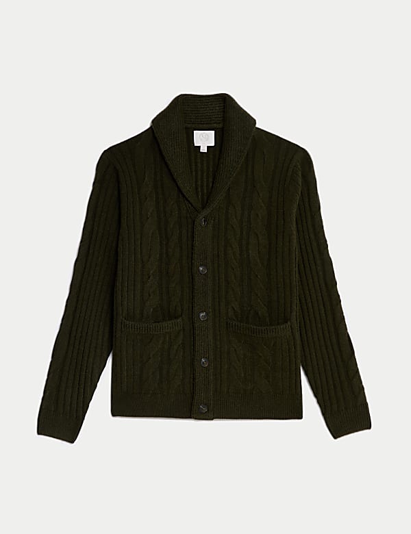 Cable Shawl Collar Cardigan - HU