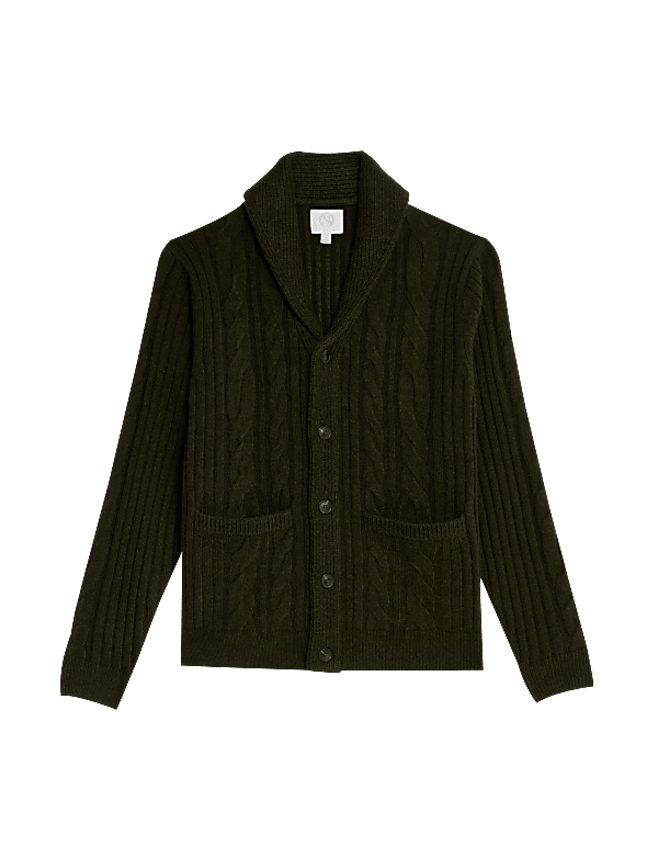 Cable Shawl Collar Cardigan