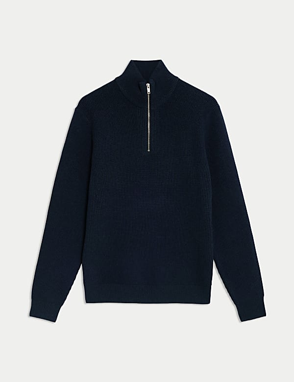 סריג ארוג מתערובת כותנה עם צווארון נשפך - IL