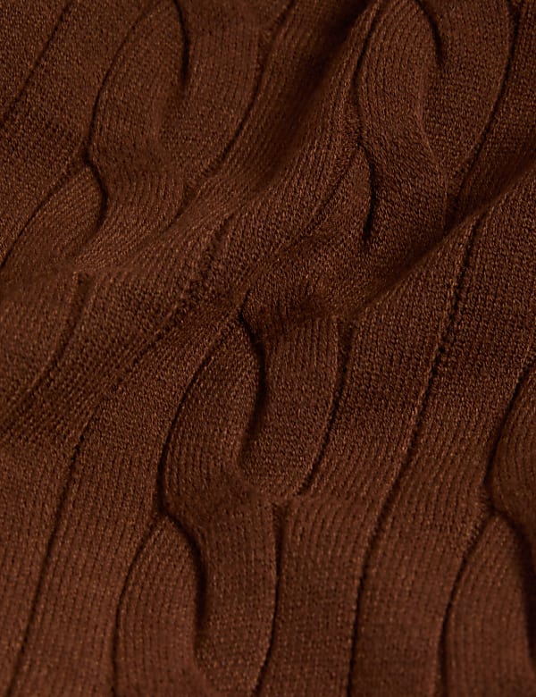 Cotton Blend Cable Funnel Neck Jumper